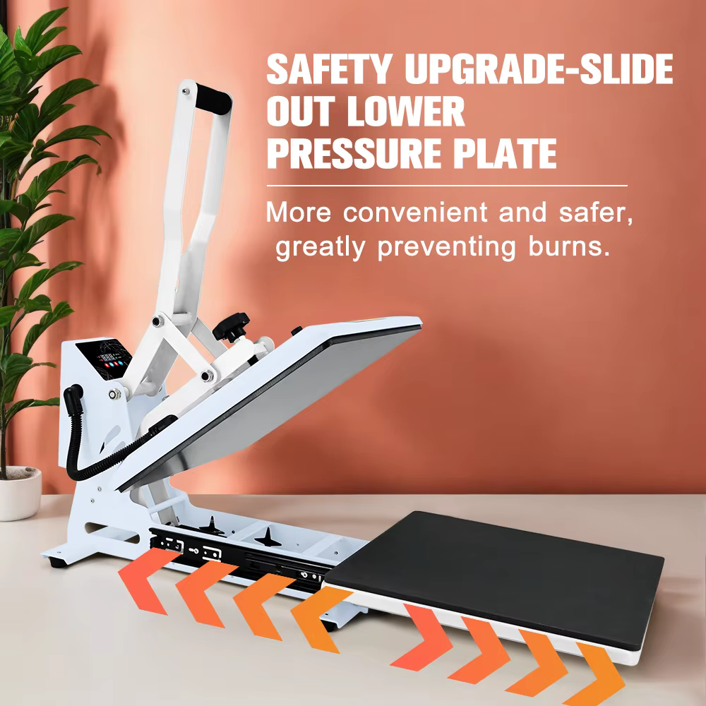 Baiyin 38x38cm Push Pull Flat Heat Press Machine — image 4