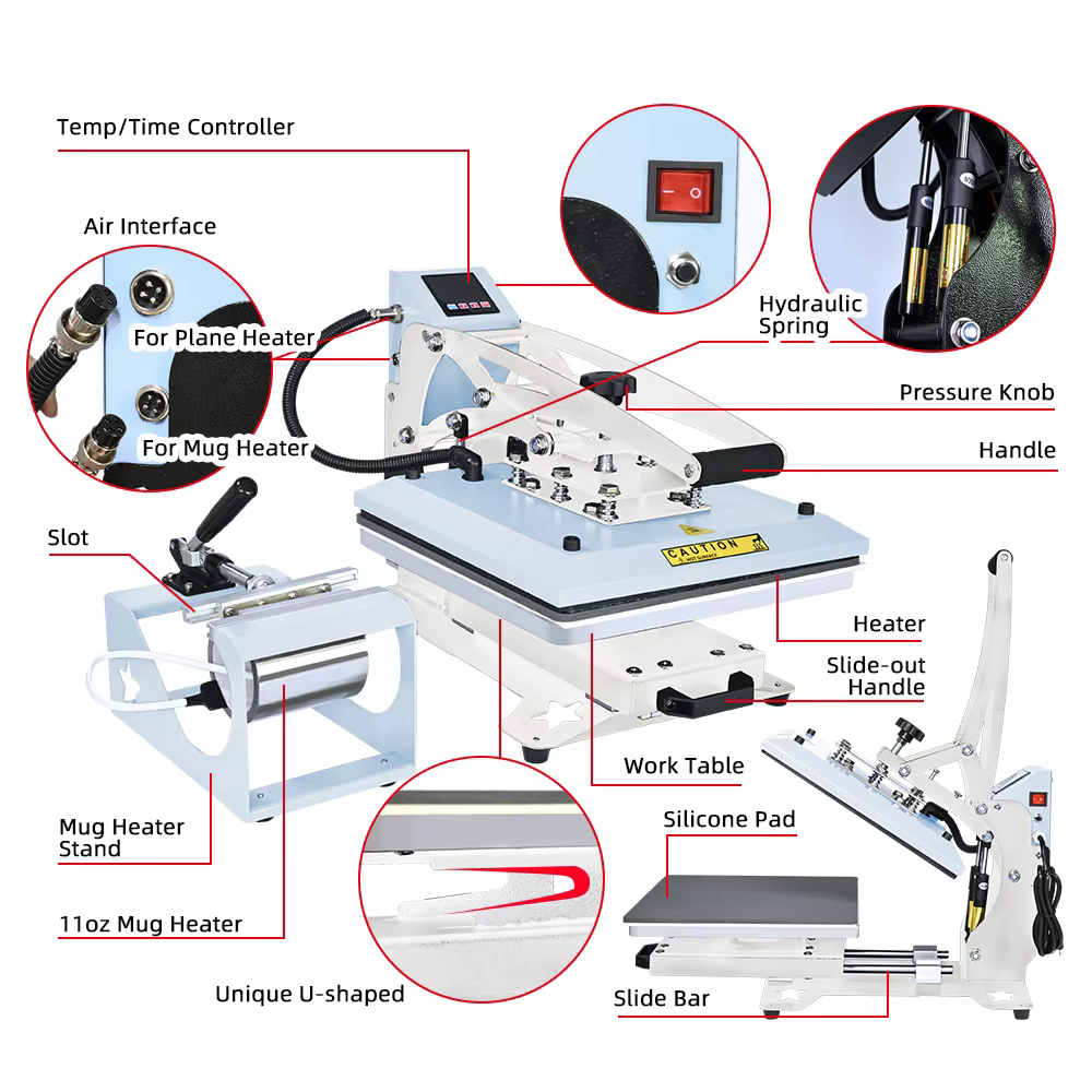 Baiyin Digital Transfer Flat Heat Press Machine 38x38 cm — image 6