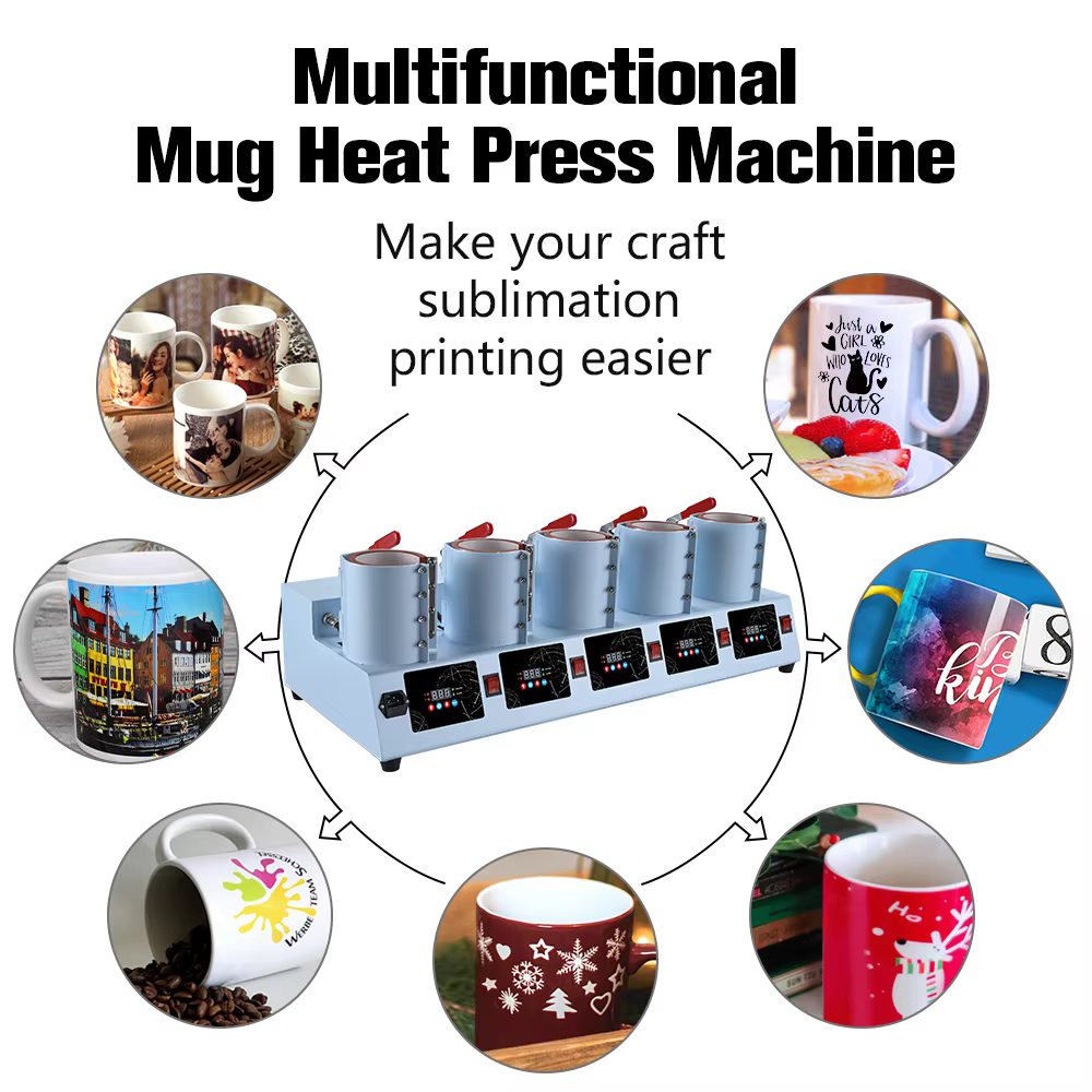 Baiyin 5 in 1 11oz Ceramic Mug Transfer Sublimation Heat Press Machine — image 7