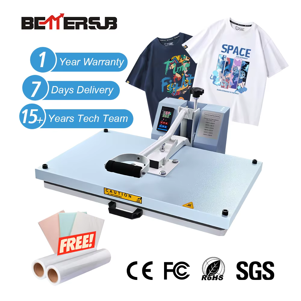 Baiyin 40x60cm High Quality Aluminum Plate Manual Heat Press Printing Machine — image 3