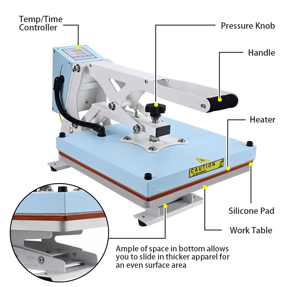 Baiyin 38x38cm Manual Heat Press Machine — image 7