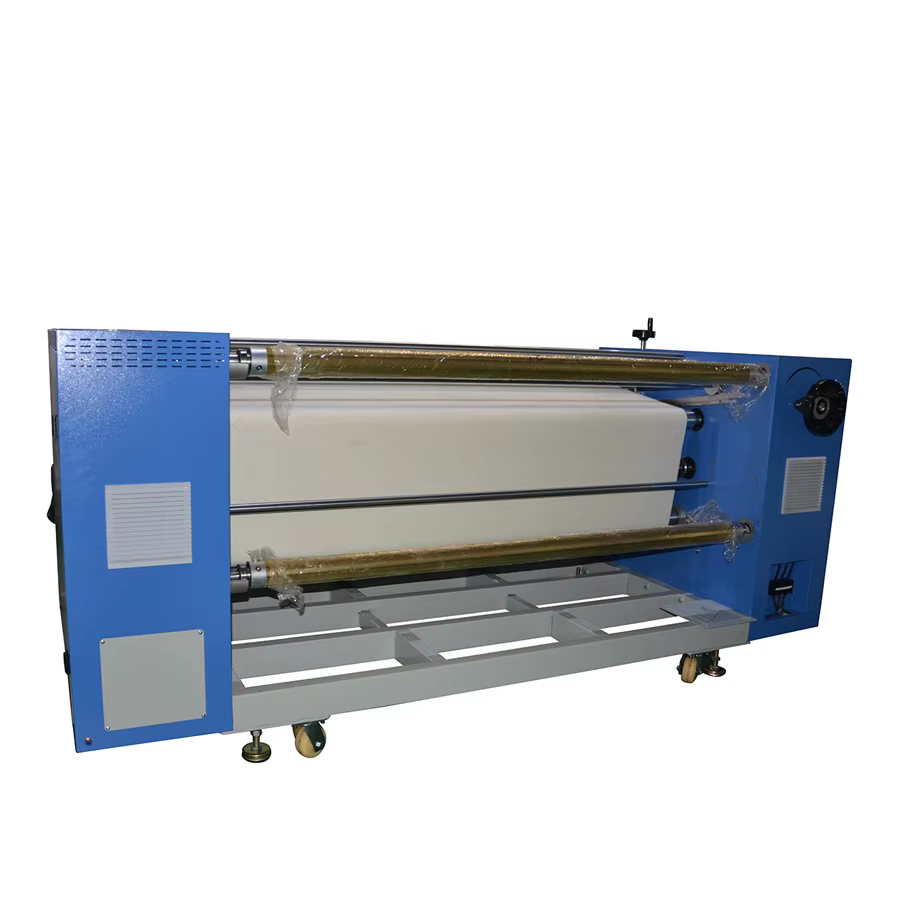 High Configuration Upper Feeding Table Roll To Piece Oil Heating Drum 420mm Sublimation Fabric Heat Transfer Calander — image 5