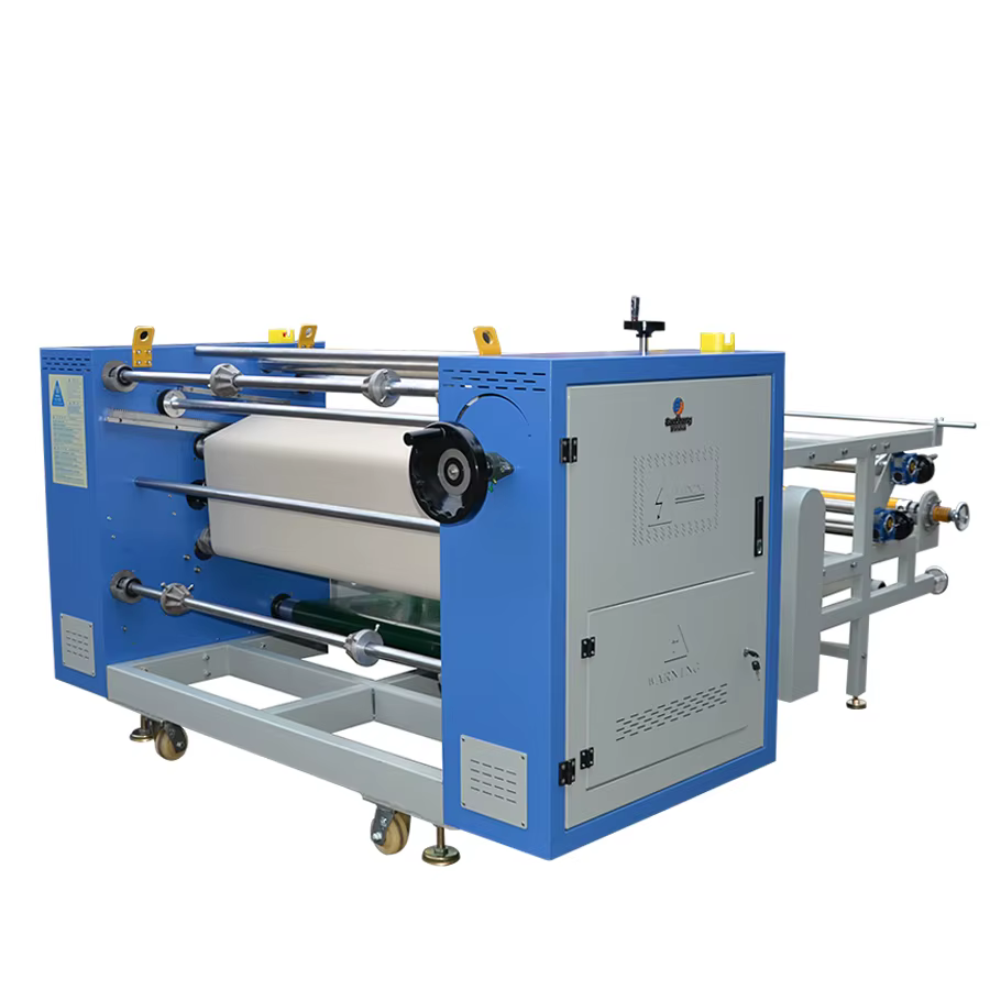 High Configuration Upper Feeding Table Roll To Piece Oil Heating Drum 420mm Sublimation Fabric Heat Transfer Calander — image 6