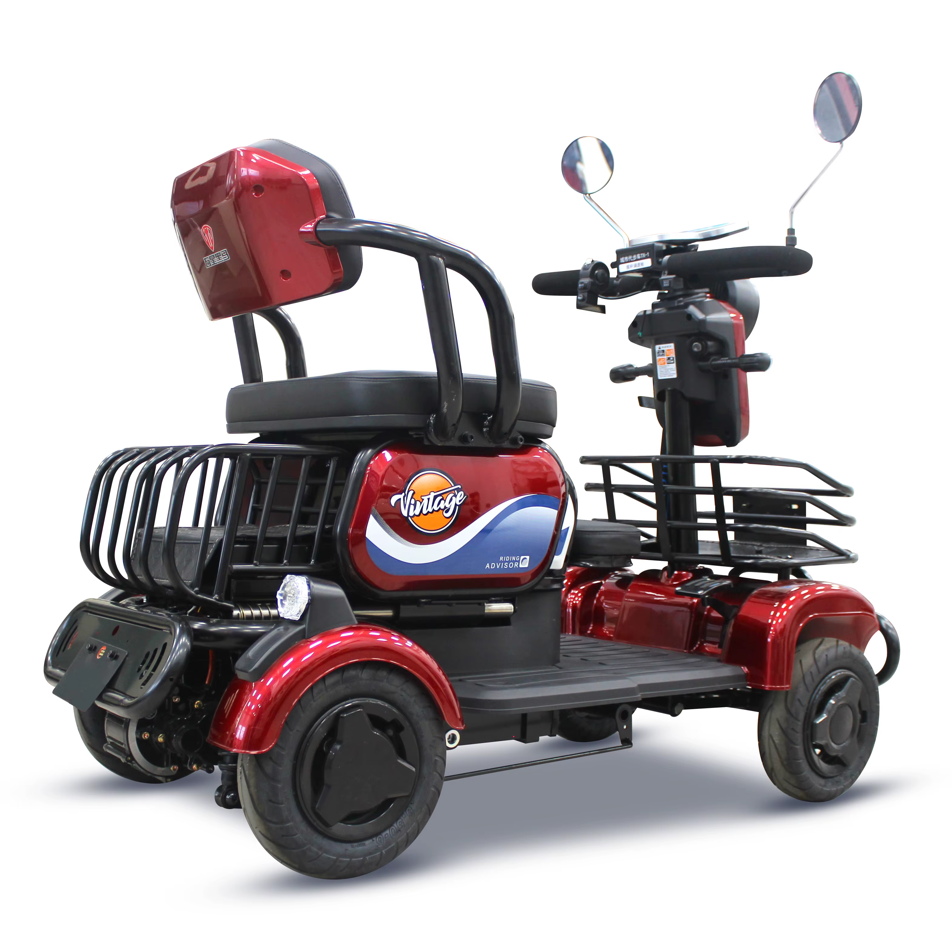48V Electric Mini Outdoor 4-Wheel E-Bike Open Body Moped Tricycle — image 3