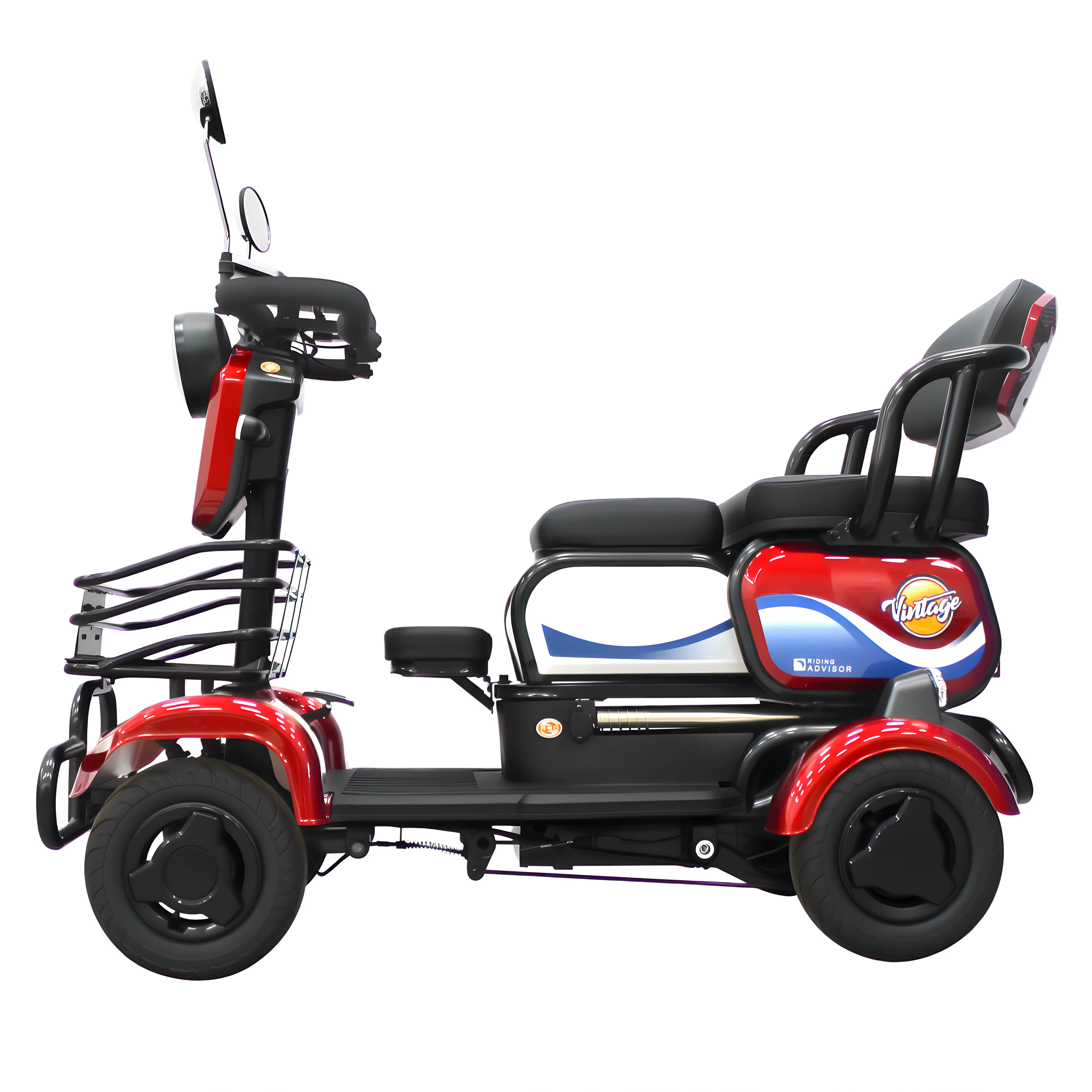 48V Electric Mini Outdoor 4-Wheel E-Bike Open Body Moped Tricycle — image 5