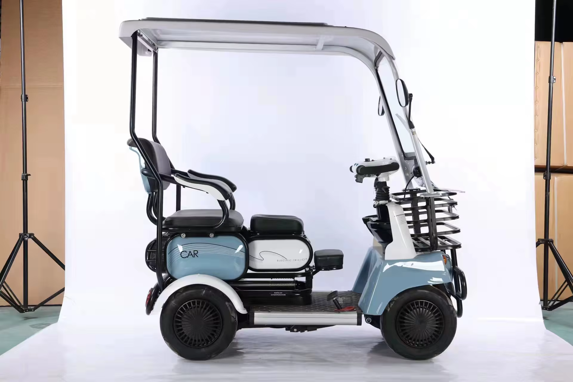 4 Wheels Electric Sightseeing Car Four-Person Seats Electric Tour Bus with Shed — image 3