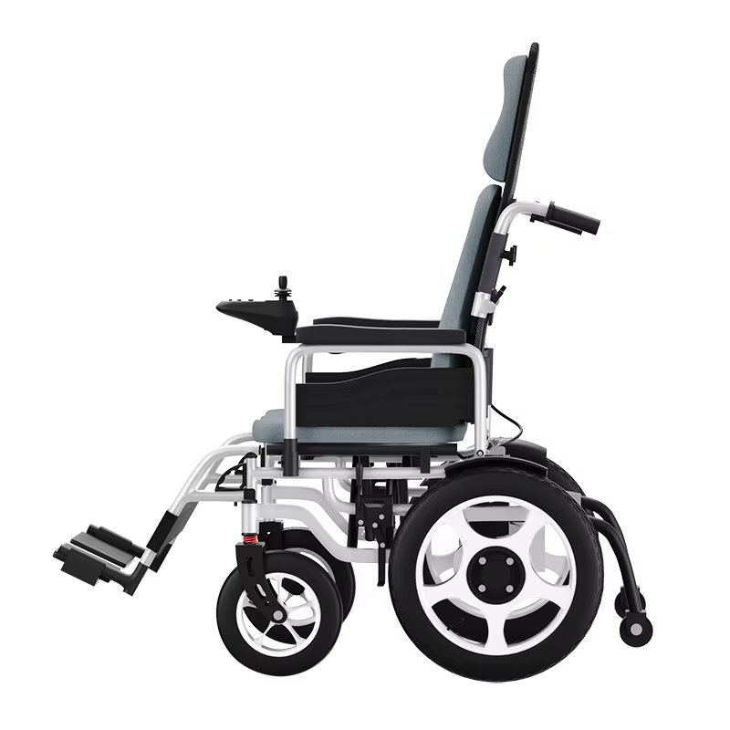 Fast Speed Safety Elderly High Backrest Electromagnetic Brake 4 Wheeled Reclining Electric Wheelchair — image 2