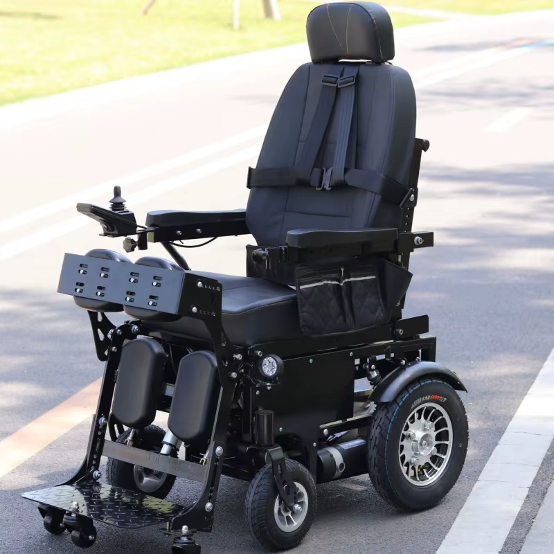 Automatically Standing Up Durable Stainless Steel Electric Wheelchair with Rear Reclining — image 2