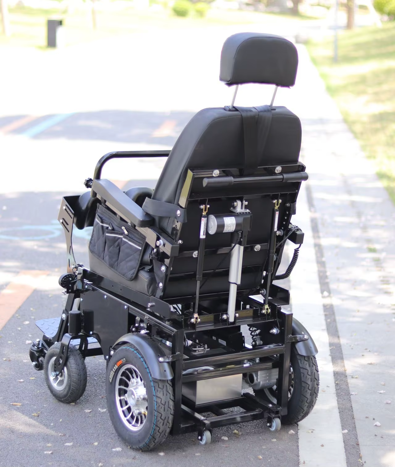 Automatically Standing Up Durable Stainless Steel Electric Wheelchair with Rear Reclining — image 5