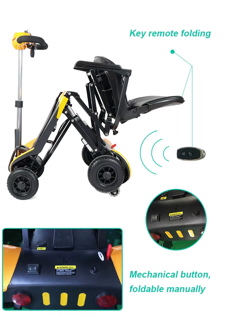 Key Remote Folding Mechanical Button Foldable Mobility Scooter 180W — image 2