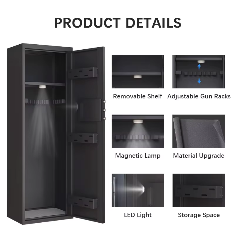 XBT-Electronic Digital & Key Lock Fireproof Steel Gun Safe Box — image 3