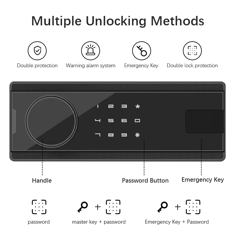 XBT-Electronic Digital & Key Lock Fireproof Steel Gun Safe Box — image 5
