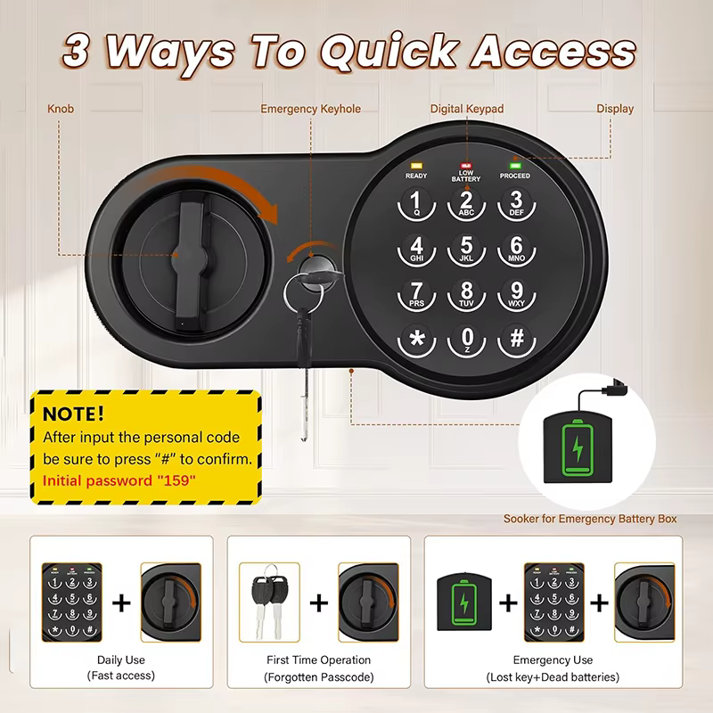 Steel Metal Fireproof Safe with Electronic Lock — image 3
