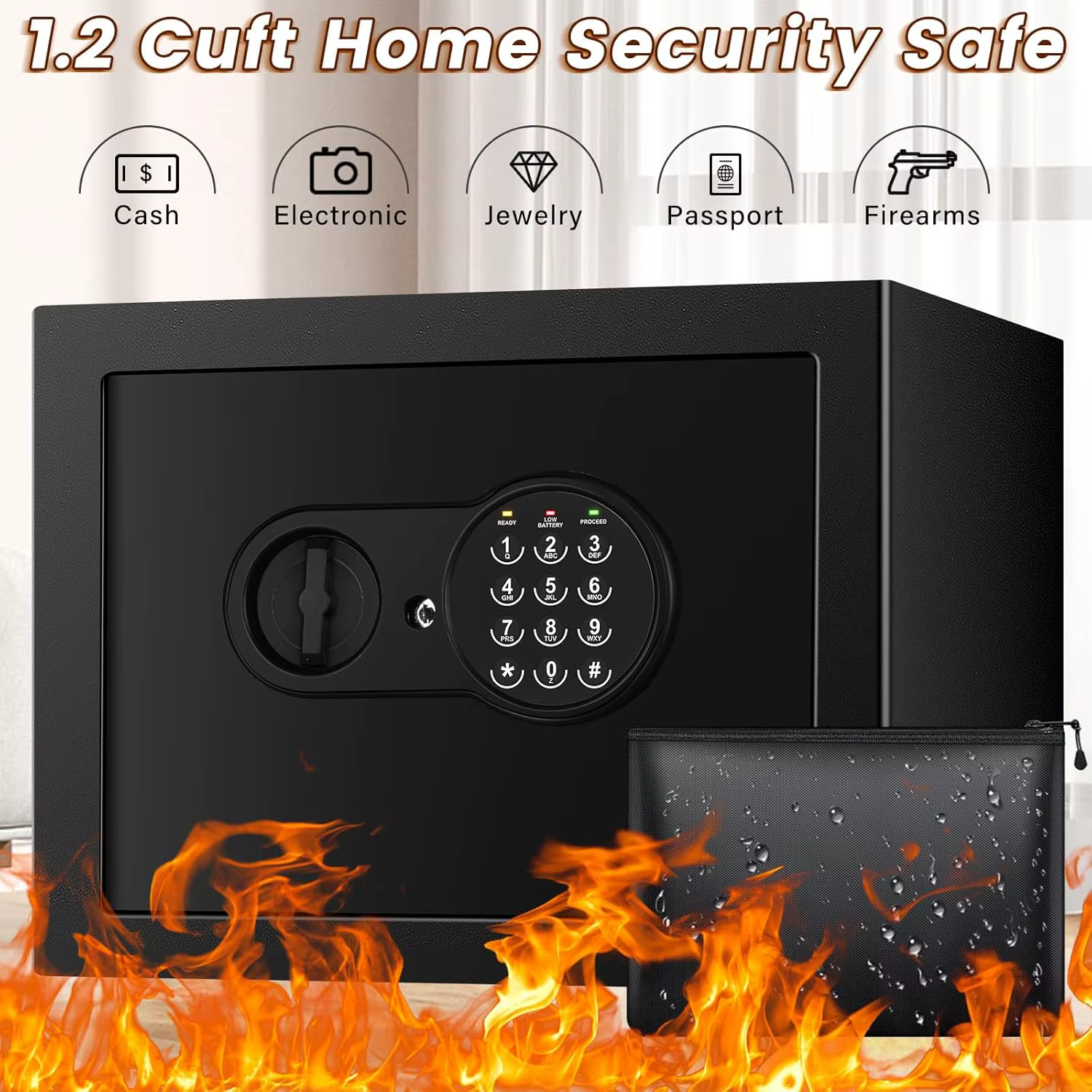 Steel Metal Fireproof Safe with Electronic Lock — image 6