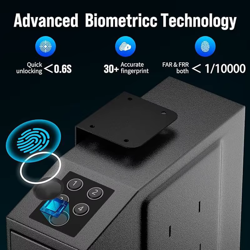 XBT New Blu-ray Mute Finger Print Password Gun Case Household Safe Box — image 5