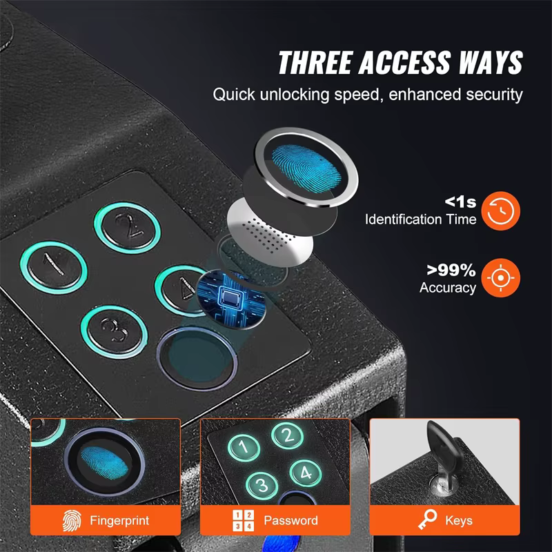 XBT New Blu-ray Mute Finger Print Password Gun Case Household Safe Box — image 6