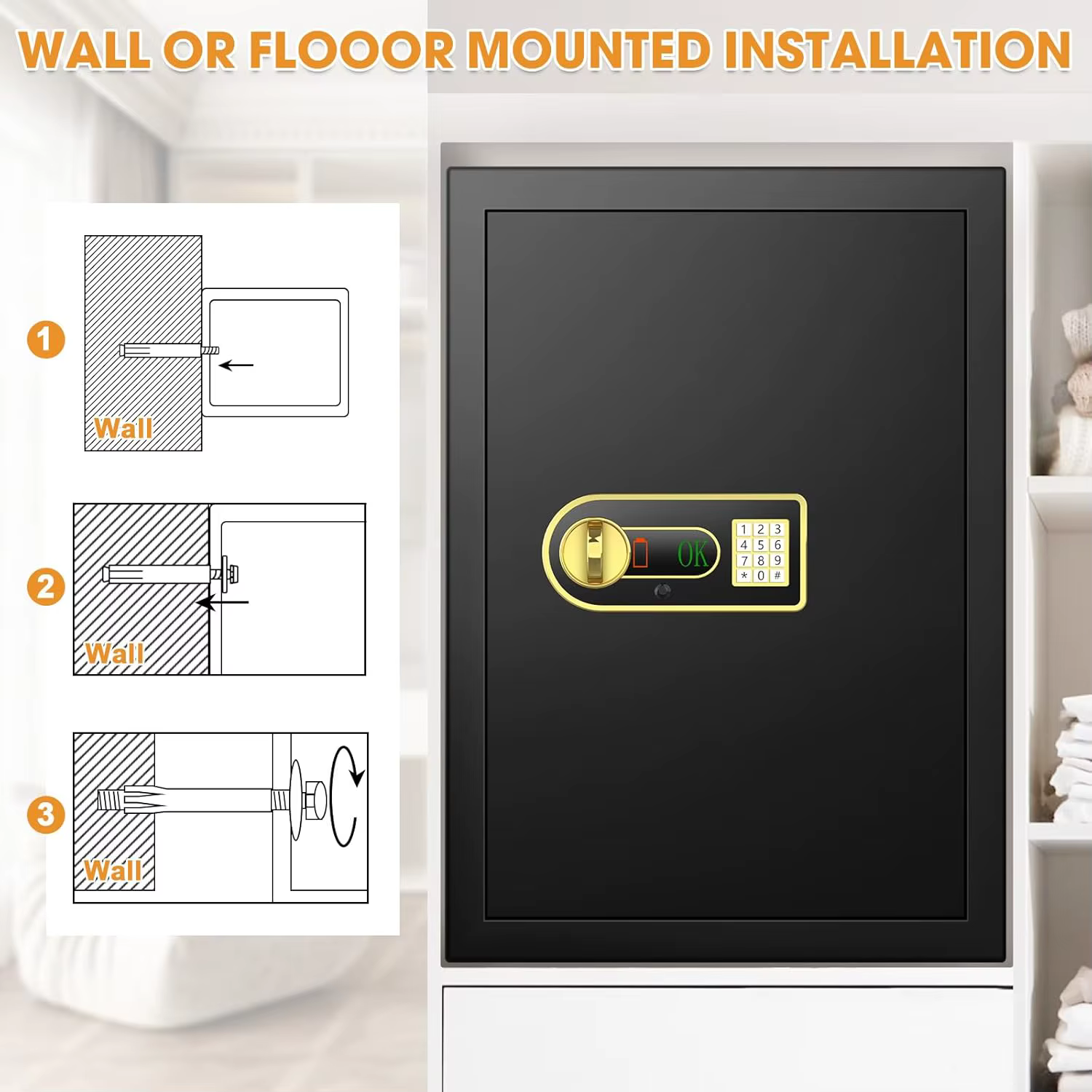 XBT-Home Office Steel Safe Box with Electronic Digital Fingerprint Lock — image 6