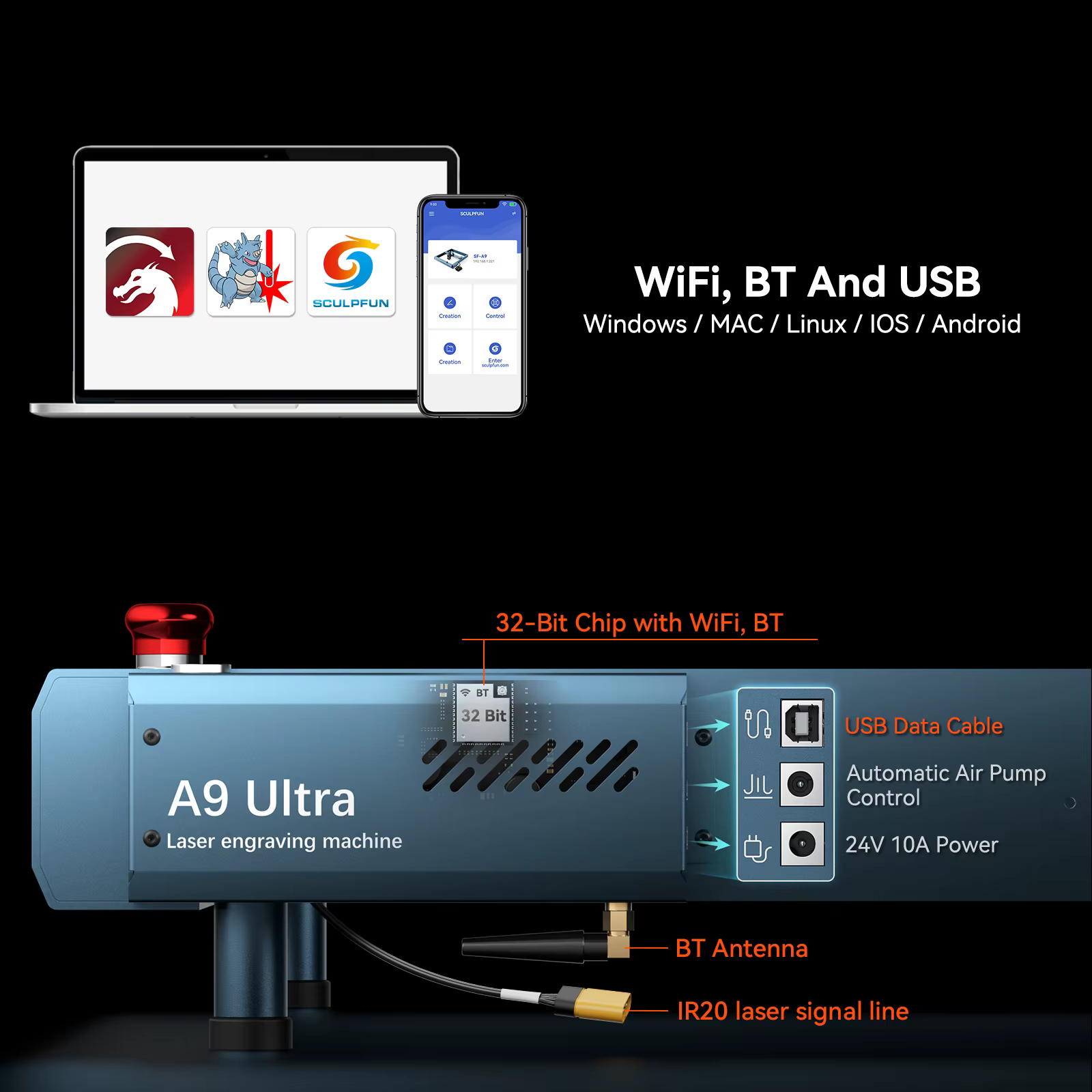 Sculpfun A9 Ultra Dual Laser Engraver Cutting Machine — image 6