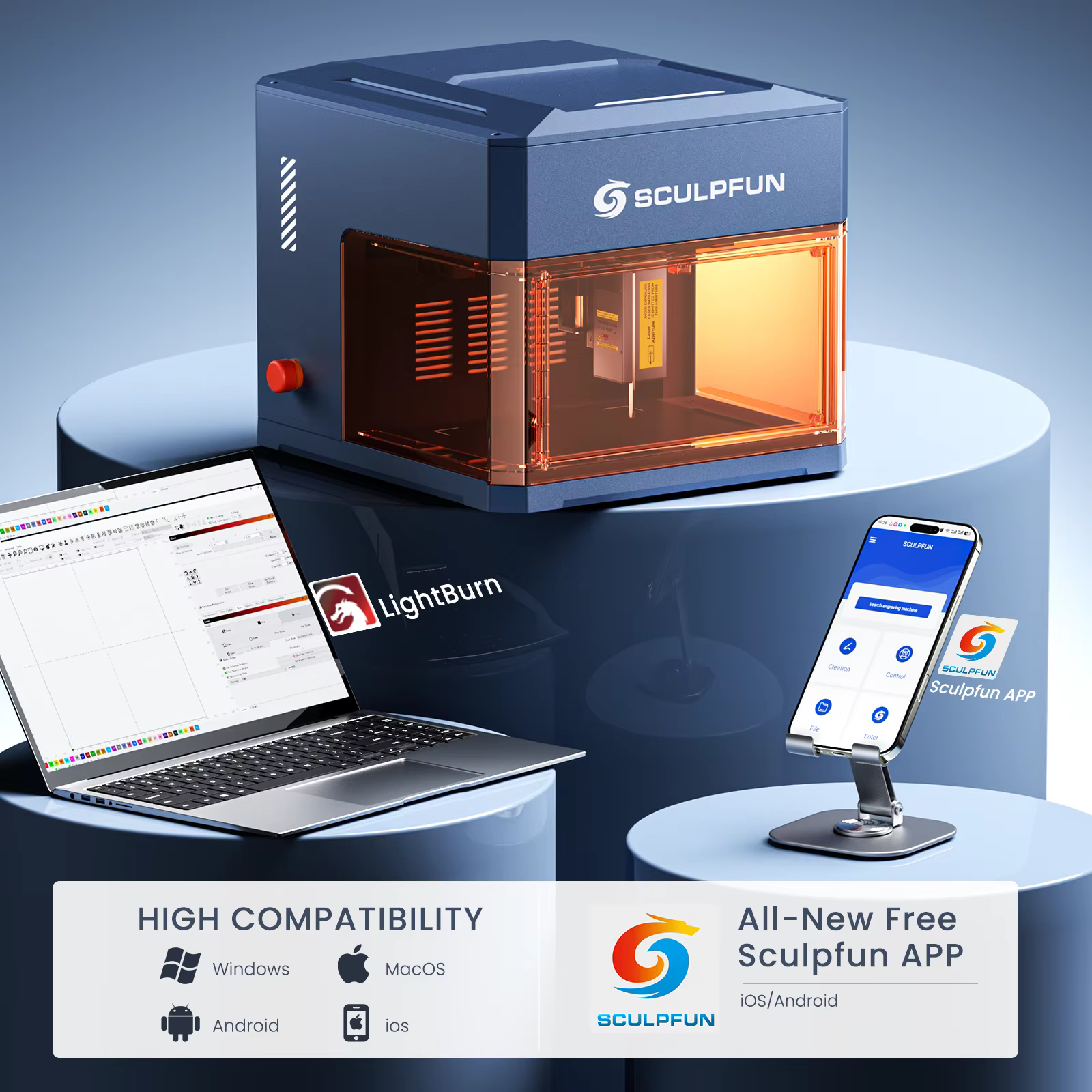 Sculpfun ICube Ultra High Speed Desktop Laser Engraver 12W — image 3