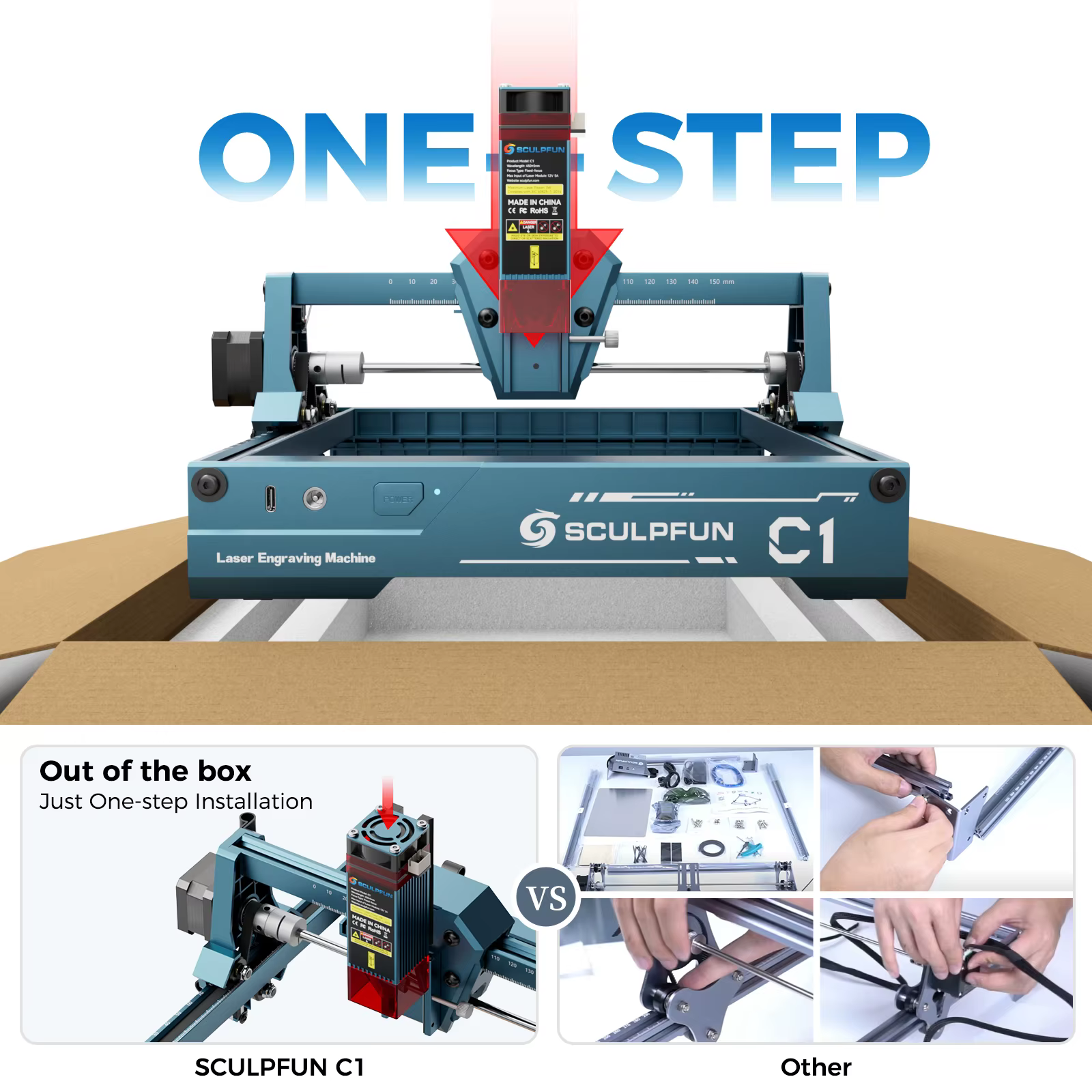 Sculpfun C1 3W Ultra Fine Spot Mini Laser Engraver — image 6