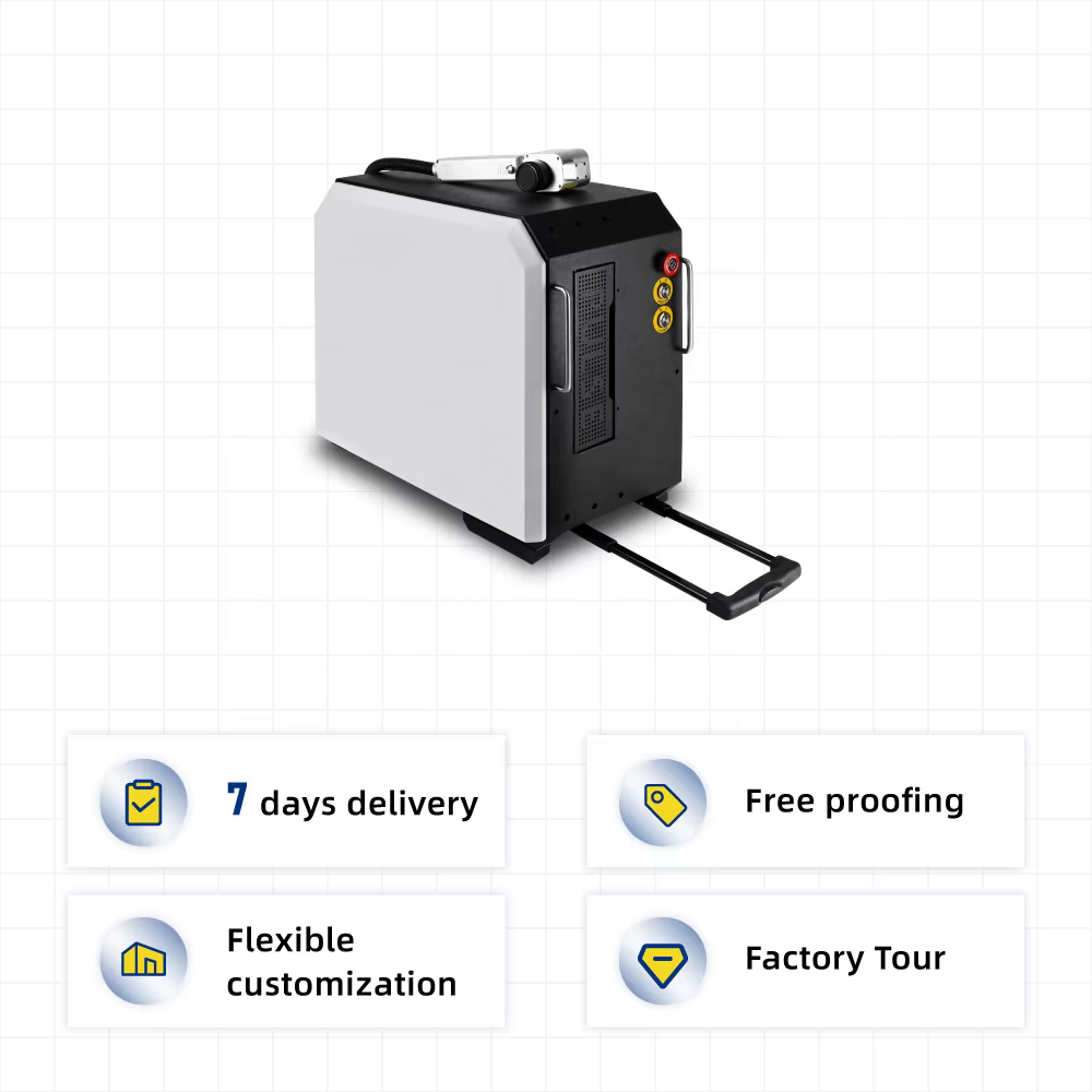 Portable Suitcase Pulse Fiber Laser Wood Cleaner Machine — image 4