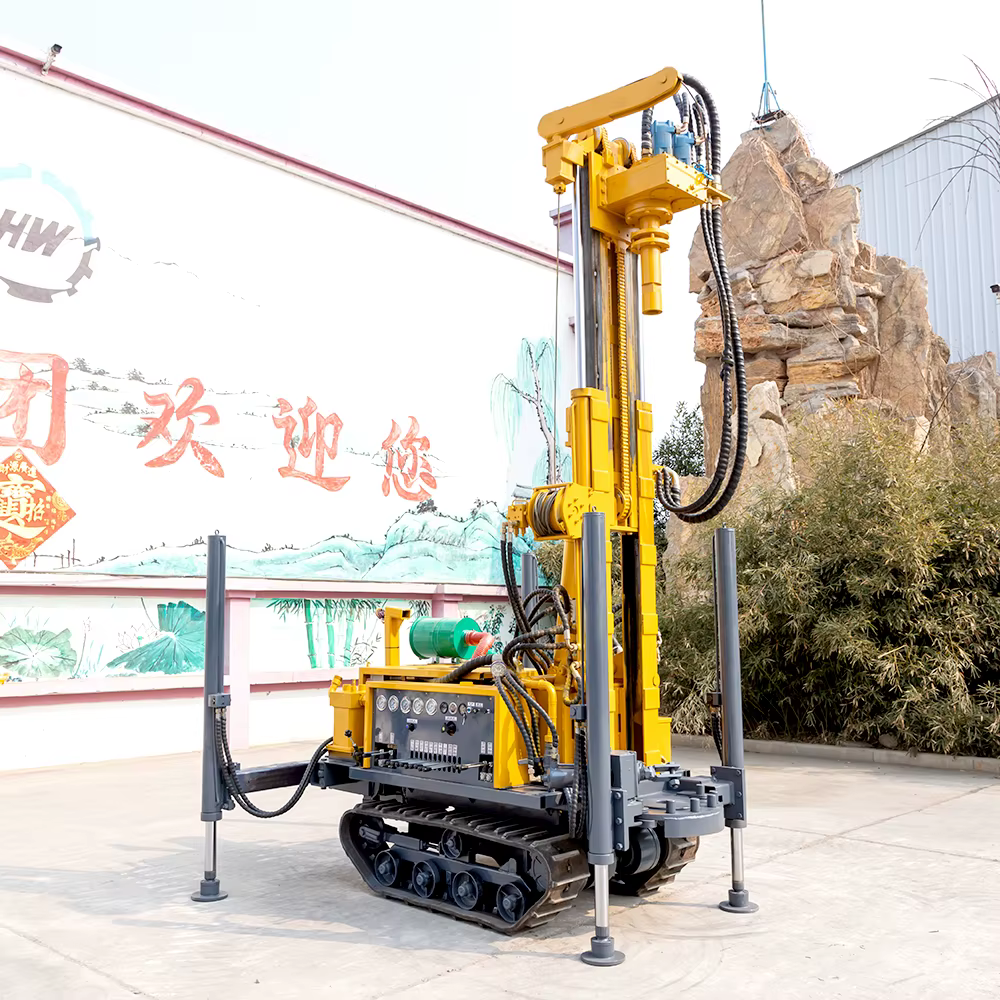 2025HQZ160L Portable Diesel Pneumatic Steel Tracked Water Well Drilling Rig — image 2