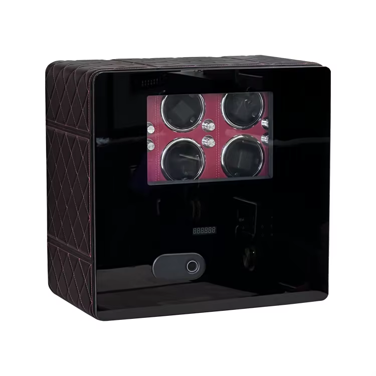 Weierxin Safe Tempered Glass LCD Digital Fingerprint Combination Lock Watch Winder Deposit Safe Box — image 4