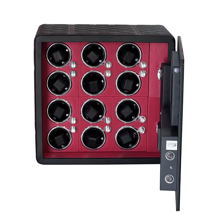Weierxin Safe Tempered Glass LCD Digital Fingerprint Combination Lock Watch Winder Deposit Safe Box — image 5