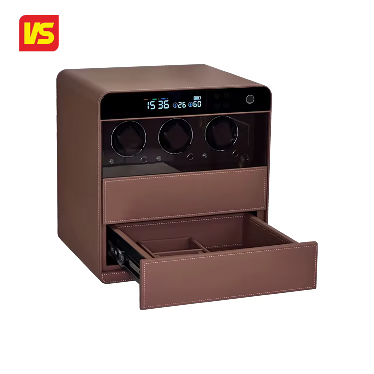 VS Safe 2025 Fingerprint Lock Watch Winder Custom Leather Drawer Jewelry Storage Security Deposit Safe Box — image 6