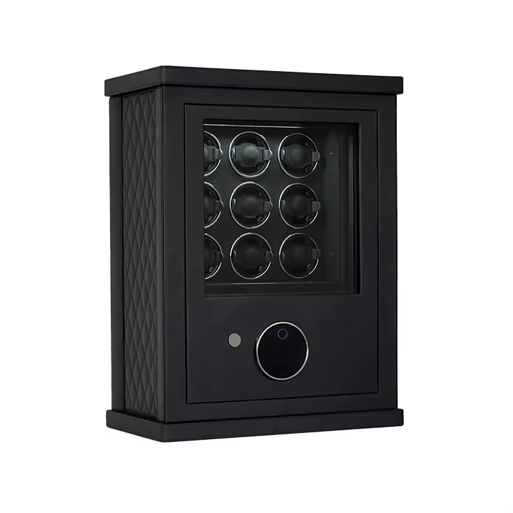 2024 Weierxin Light Luxury Leather Covered Digital Fingerprint Combination Lock Watch Winder Safe Box — image 2