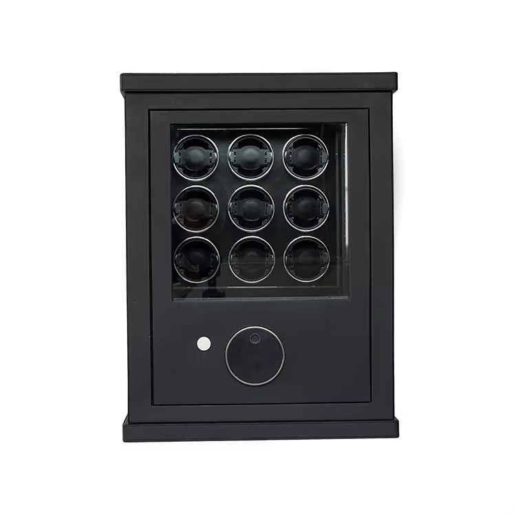 2024 Weierxin Light Luxury Leather Covered Digital Fingerprint Combination Lock Watch Winder Safe Box — image 3