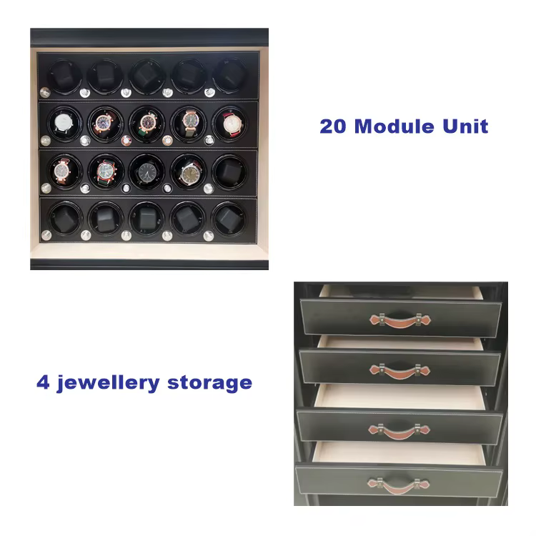 Luxury Jewelry High Quality Microfiber Leather Custom Watch Winder Safe Box — image 6