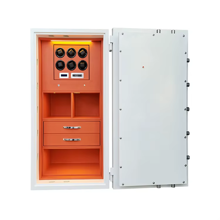 Large Size Customized Private Safe Box 12 Rotors Luxury Modern Style Automatic Watch Winder Safe Box With Fingerprint Lock — image 4