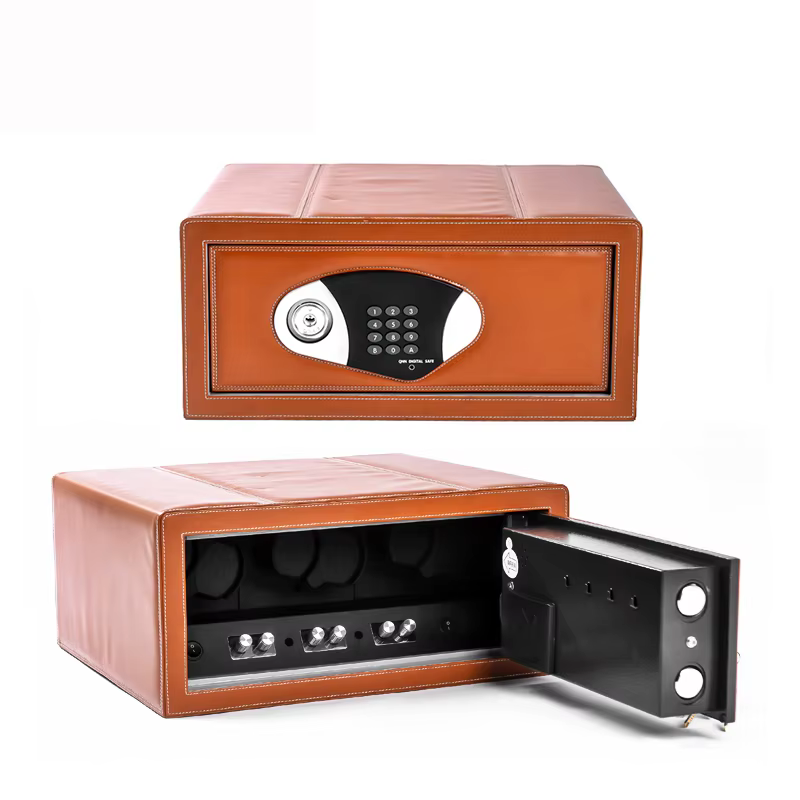 Watch Clockwork Cabinet and Jewelry Drawer Luxury Custom LED Lights with PU Leather Watch Winder Safe Box — image 2
