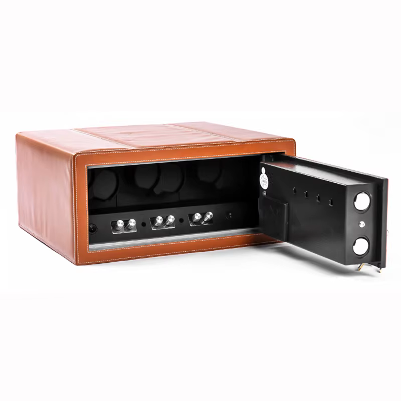 Watch Clockwork Cabinet and Jewelry Drawer Luxury Custom LED Lights with PU Leather Watch Winder Safe Box — image 3