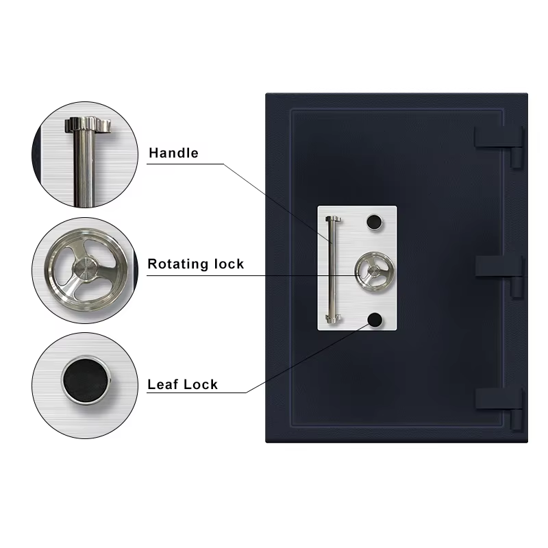 Customized Left-Hinge Inswing Stainless Steel Fireproof Burglarproof Vault Door — image 4