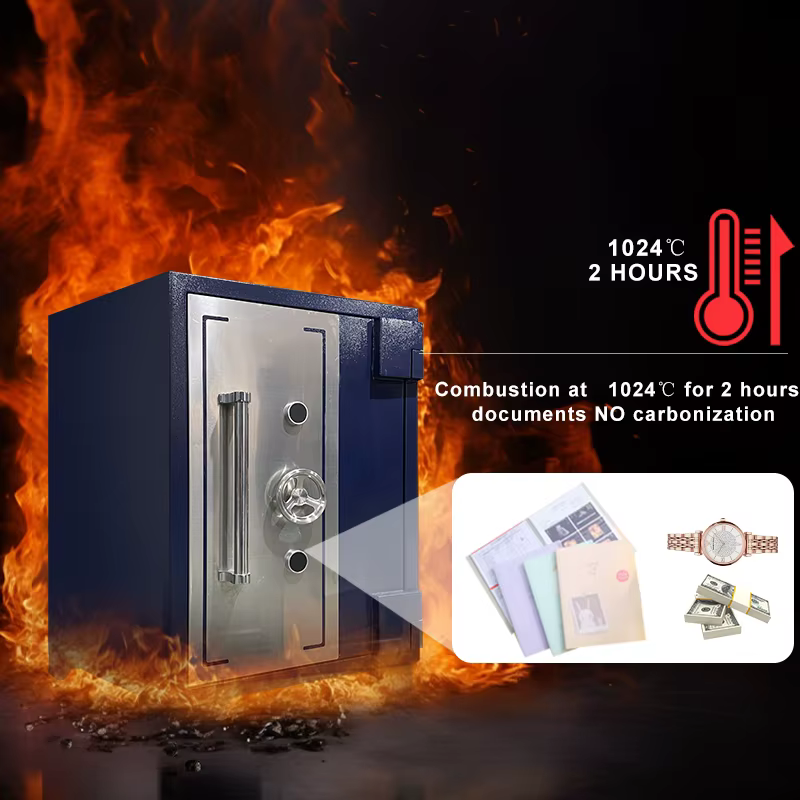 Security Business 1024 Degrees Celsius Double Alarm 120 Min Fireproof Jewelry Key Lock Safe Box — image 6