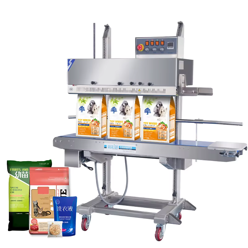 FRM-1120LD Plastic Coffee Chiles Standup Pouch Bag Continuous Vertical Band Sealing Machine with Date Printer — image 2