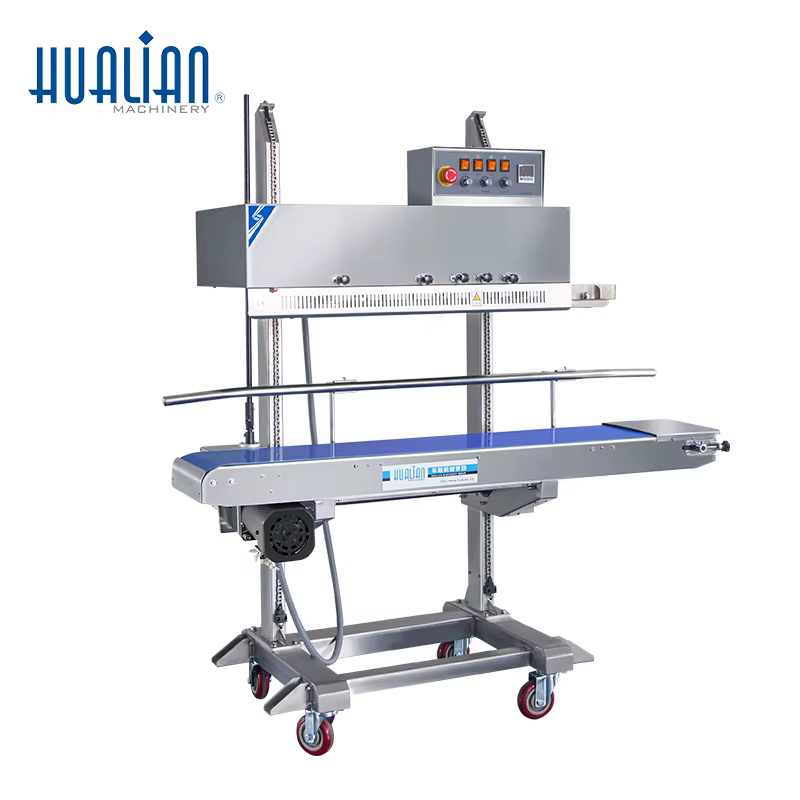 FRM-1120LD Plastic Coffee Chiles Standup Pouch Bag Continuous Vertical Band Sealing Machine with Date Printer — image 4