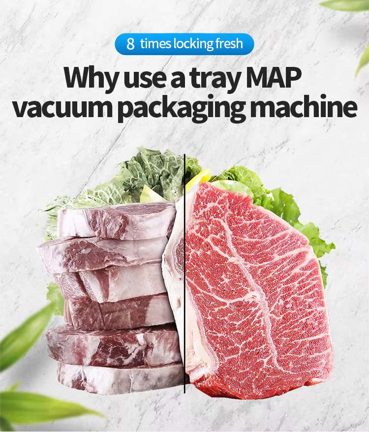 HVT-450M/2 Hualian Meat Food Map Sous Vide Vacuum and Seal Tray Skin Sealing Packaging Machine — image 2