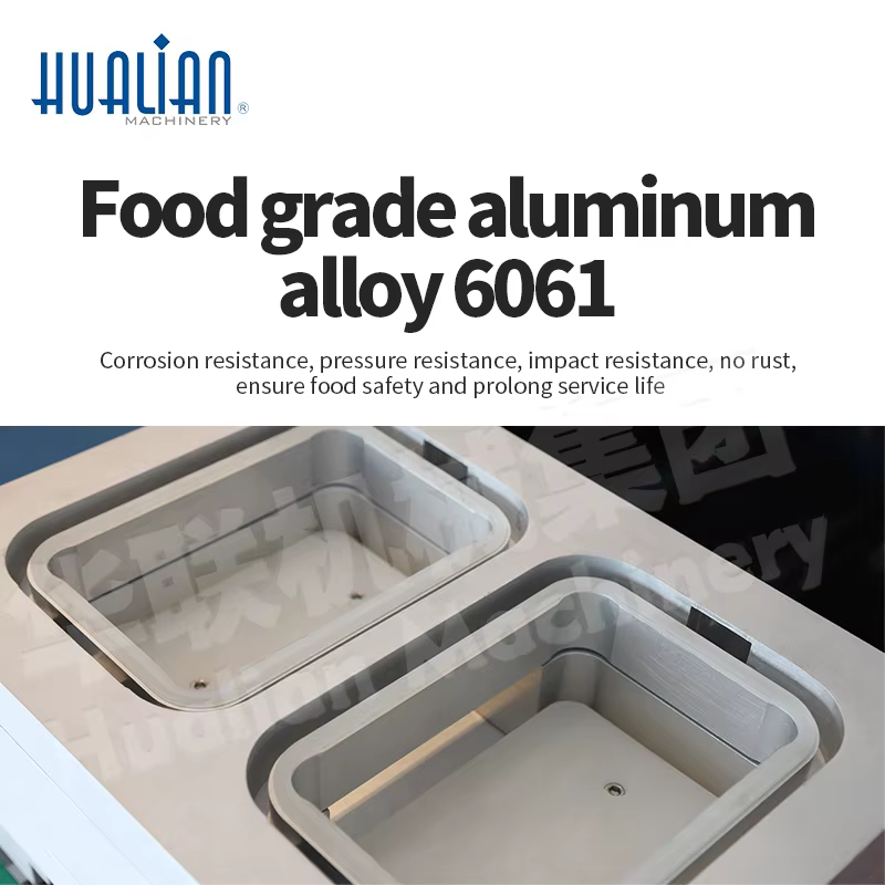 HVT-450M/2 Hualian Meat Food Map Sous Vide Vacuum and Seal Tray Skin Sealing Packaging Machine — image 5