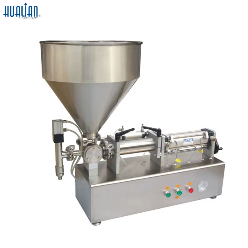PPF-500T HUALIAN Automatic Piston Beverage Honey Shampoo Cosmetic Plastic Paint Bottle Liquid Paste Filling Machine — image 3
