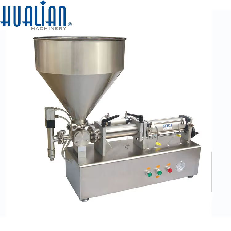PPF-500T HUALIAN Automatic Piston Beverage Honey Shampoo Cosmetic Plastic Paint Bottle Liquid Paste Filling Machine — image 4