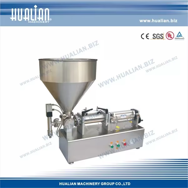 PPF-500T HUALIAN Automatic Piston Beverage Honey Shampoo Cosmetic Plastic Paint Bottle Liquid Paste Filling Machine — image 7