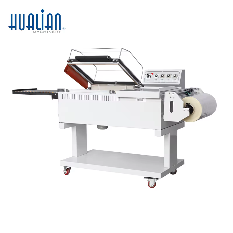 BSF-5540A Hualian L Bar Sealing Cutting Semi Automatic Tunnel Bag Plastic Wraps POF Film Heat Shrink Wrapping Machine — image 3