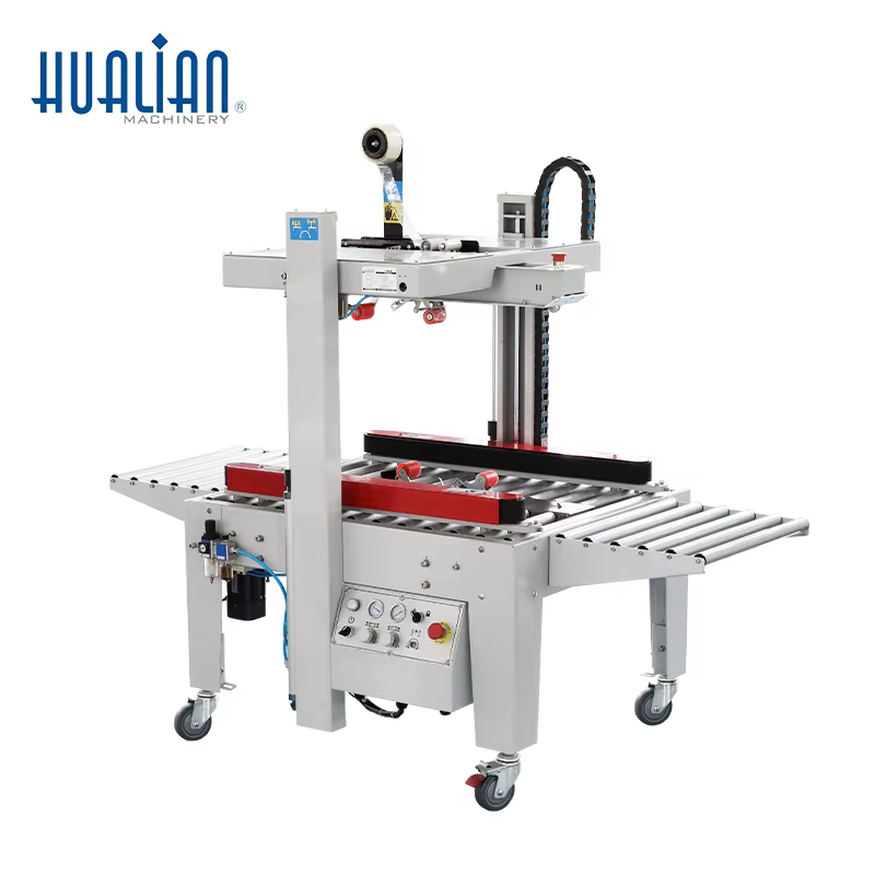 FXJ-5050QS Hualian Semi Auto Adhesive Tape Carton Box Sealing Machine — image 5