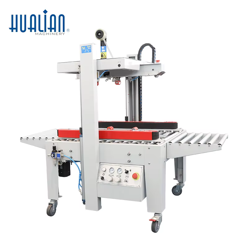 FXJ-5050QS Hualian Semi Auto Adhesive Tape Carton Box Sealing Machine — image 6