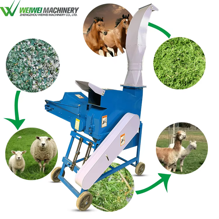 Small Chaff Machine Animal Feed Grass Agriculture Single Phase Chop Cutter — image 4