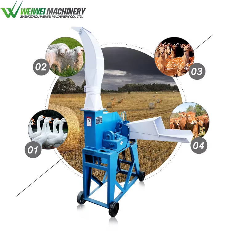 Small Chaff Machine Animal Feed Grass Agriculture Single Phase Chop Cutter — image 6
