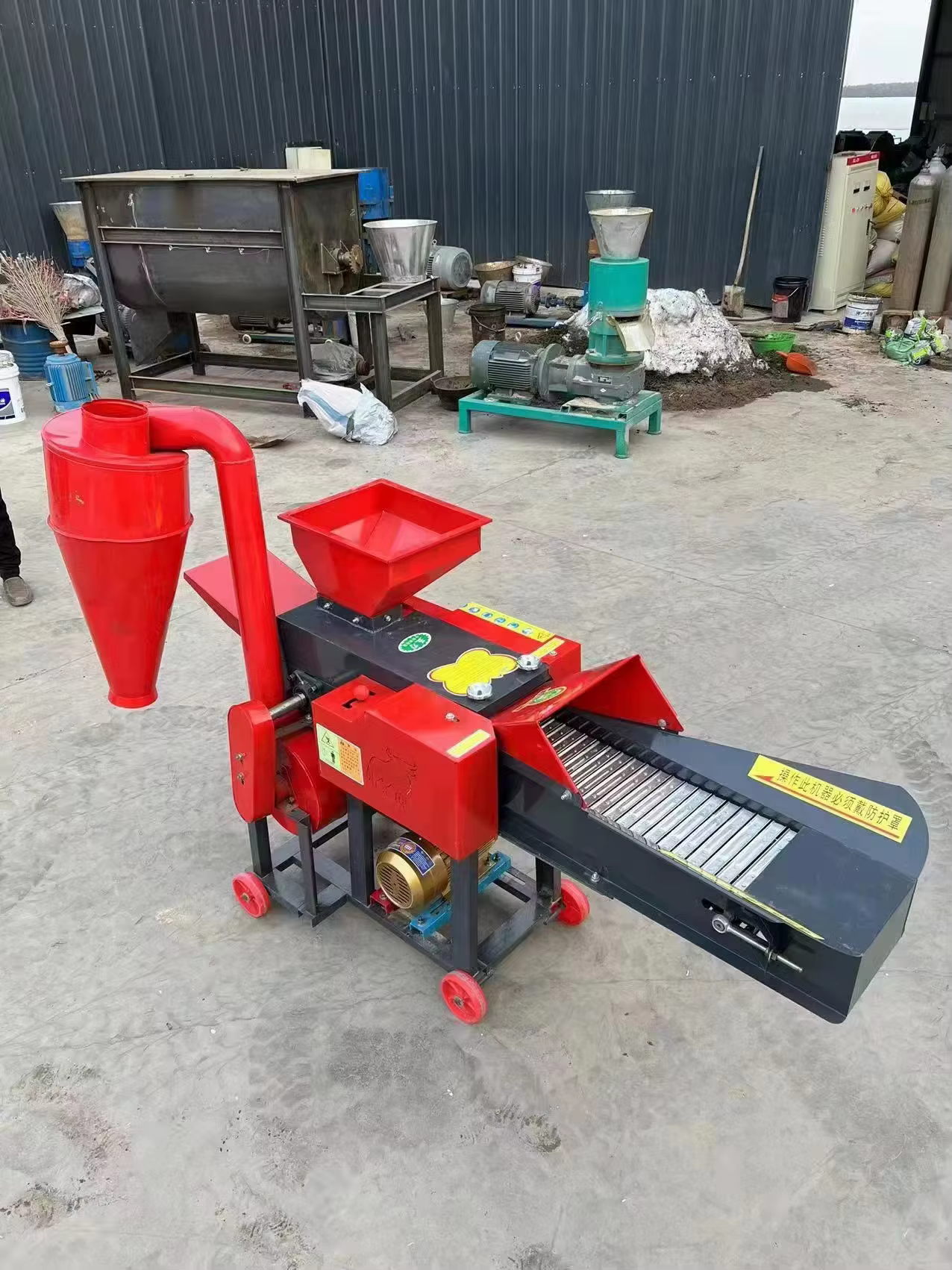 Cattle Farm Animal Feed Forage Chaff Cutter Chopper Grass Tub Grinder Straw Bale Grinding Processors — image 6